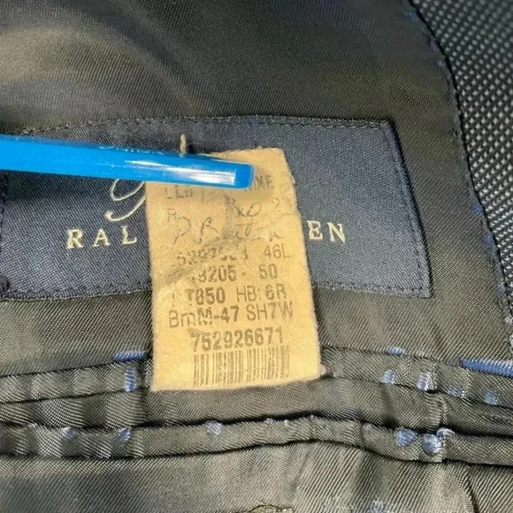 Ralph Lauren Blue Label Blue Blazer size 46L.  Made in Canada. - Picture 5 of 6